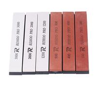 Cocoarm Whetstone White Corundum Knife Sharpening Stone Set 6 Pieces 180 400 800 1200 2000 3000 Grit for Kitchen Home Cooks Chefs Scissors Chisels Axes