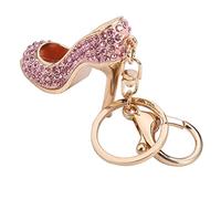Cocoarm Women's High Heels Keychain, Rhinestone Pink Alloy Keyring Pendant, Great for Organizing Keys or Decorating Bags, Ideal for Various Occasions (Roseate)