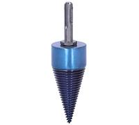 Cocoarm Wood Splitter Drill Bit Blue Plated High Speed Steel Firewood Splitter Drill Bit 42mm Round Shank Fast Wood Splitting Easy Install for Log Cutting Home Users