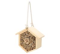 Cocoarm Wooden Bee House Hotel Wood and 19.8 X 18.5 X 8.6 Cm Hanging Garden Nesting Decor for Outdoor Yard Patio Kids Nature Observation