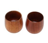 Cocoarm Wooden Tea Cups, Handmade Solid Wood Teacups with Unique Grain Design for Coffee, Tea, and Sake At Home or Cafe (2 Pieces)