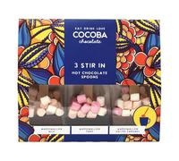 Cocoba Hot Chocolate Spoon Set with Mini Marshmallows - 3 Count Box - Milk, Dark, Salted Caramel Flavours