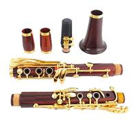 Cocobolo Wood Professional Clarinet Bb Gold Plated 18 Keys Clarinete Beginner Clarinet (Color : Cocobolo)