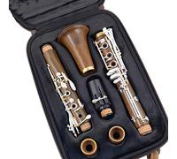 Cocobolo Wood Professional Clarinet Bb Silver Plated Keys Sib Klarnet Beginner Clarinet (Color : Guatamalense)