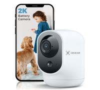 COCOCAM 2K Indoor Pan Tilt Security Camera WiFi with 5200mAh Battery, Wireless for Baby Monitor Pet Home Security, AI Recognition, PIR Human Detectio