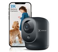COCOCAM 2K Indoor Pan/Tilt Security Camera WiFi with 5200mAh Battery | Wireless for Baby Monitor Pet Home Security, AI Recognition, PIR Human Detection, Works with Alexa, 2.4G WIFI
