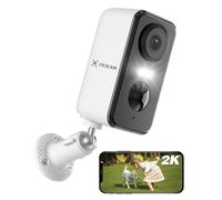 COCOCAM 2K Security Camera Outdoor Wireless Battery Powered, CCTV Camera Systems Wifi Indoor Camera Home Security with AI Recognition PIR Motion Detection Color Night Vision 2-Way Audio (1, Black)