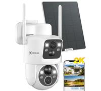 COCOCAM 2K Security Camera Outdoor Wireless with Dual Lens Dual PIR, 10000mAh Battery, 355°P 90°T, 6W Solar Panel, AI Analysis, IP66