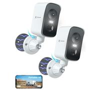 COCOCAM 2PCS 4G Portable Magnetic No Wifi Security Camera Wireless,2K Indoor/Outdoor Camera for RV/Camping/Travel, 300°Pan,10000Ahm Battery, PIR&AI Human Detection,IP66, Built-in SIM Card (NO WIFI)