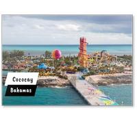 COCOCAY, BAHAMAS - : An Aerial/View of Cococay, The Private Island Post That's Owned by The Cruise Line Where Guests Can Spend The Day Having Fun., Fridge Magnet