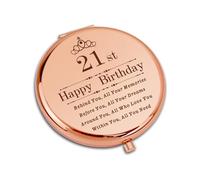 CoCoCherry 21st Birthday Gifts for Her - Compact Mirror, Keepsake Gifts for Women, Daughter 21st Birthday Gifts, Aniversario Gift, Birthday Gifts for Friend Sister Bestie Inspirational Birthday Gifts