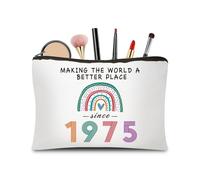 CoCoCherry 50th Birthday Gifts for Women - 50th Birthday Gifts Cosmetic Bags, Funny 50th Birthday Gifts for Her Makeup Bag, 50th Birthday Ideas（1975）