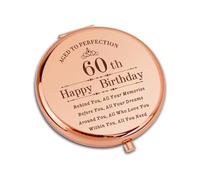 CoCoCherry Compact Pocket Makeup Mirror - 60th Birthday Gift for Women, Travel and Unique Gifts for Her