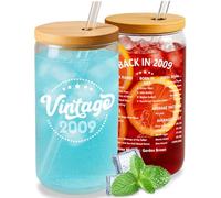 CoCoCherry Sweet 16th Birthday Gifts Girls - Happy 16th Birthday Gifts Coke Cup, Glass Mug, Funny 2009 Travel Mug for Girls, Daughter, Sister