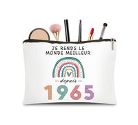 CoCoCherry Women's Birthday Gift - Birthday Gift Women's Make-Up Bag, Personalised Gift for Women Years, 1965, 1965