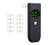 COCOCKA Breathalysers, Professional Alcohol Breathalyzer With LCD Digital Display, Portable Alcohol Breath Tester With 10 Mouthpieces for UK Home, Party& Personal Use (Black)