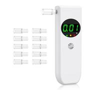 COCOCKA Breathalysers, Professional Alcohol Breathalyzer With LCD Digital Display, Portable Alcohol Breath Tester With 10 Mouthpieces for UK Home, Party& Personal Use (White)