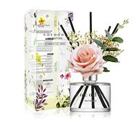 Cocod'or [COCODOR/April Breeze Reed diffuser oil 200ml with Rose, Eucalyptus and Preserved Flower sticks. Best for Home, Kitchen, Bathroom. Diffusers with Sticks