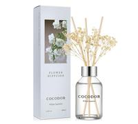 COCODOR Flower Reed Diffuser Set / 100ml / White Jasmine Scent Diffuser with Sticks for Home Fragrance and Bathroom Shelf Decor