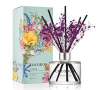 COCODOR Flower Reed Diffuser set / 6.7oz / Cashmere Vanilla/Scent Diffuser with Sticks Home Fragrance Reed Diffuser for Bathroom Shelf Decor