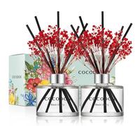 COCODOR Preserved Real Flower Reed Diffuser / 200ml / 2 Pack/Black Cherry/Reed Diffuser Set, Oil Diffuser & Reed Diffuser Sticks, Home Decor & Office Decor, Fragrance and Gifts