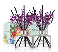 COCODOR Preserved Real Flower Reed Diffuser / 200ml / 2 Pack/Cashmere Vanilla/Reed Diffuser Set, Oil Diffuser & Reed Diffuser Sticks, Home Decor & Office Decor, Fragrance and Gifts