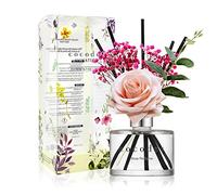 Cocod'or [COCODOR/Rose Perfume] Reed diffuser oil 200ml with Rose, Eucalyptus and Preserved Flower sticks. Best for Home, Kitchen, Bathroom. Diffusers with Sticks