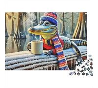 Cocodrilo 1000 Pieces Puzzles Colorful Log Coffee Croc Home Decoration Decompression Jigsaw for Men And Women Challenging Puzzles Jigsaw Puzzles for Adults 52x38cm/1000pcs