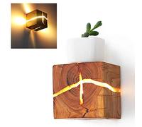 COCOL LED Cracked Wood Wall Lamp Night Light 5W Wood Cracked Wall Lamp Bedside Lamp Lighting System is Suitable for Bedroom, Study, Living Room Decorative Light