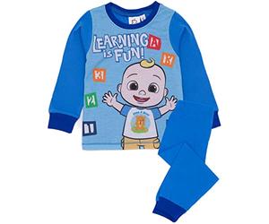 CoComelon Boys Pyjama Set | Kids Blue Musical Loungewear T-Shirt & Pants PJ Bundle | Learning is Fun with JJ Long Sleeve Tee Long Leg Bottoms Clothing Pajama | Nightwear Merchandise Gift for Children