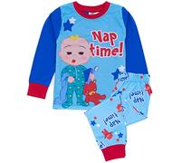 CoComelon Boys Pyjama Set | Kids Blue Musical Loungewear T-Shirt & Pants PJ Bundle | Naptime with JJ Long Sleeve Tee Long Leg Bottoms Clothing Pajama | Cosy Nightwear Merchandise Gift for Children