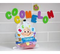 CoComelon Foam Bath Letters & Numbers | 38 Piece Educational Bath Toy Set | ABC & 123 Learning Toys for Toddlers | Sticks to Tiles & Bath Walls | Includes Storage Bag