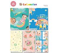 CoComelon Friends Forever Fat Quarters Bundle Pack of 5 (18'' x 22'') 100% Cotton Children's Craft Fabric for Crafts, Quilting, Sewing, Patchwork, Nursery Projects