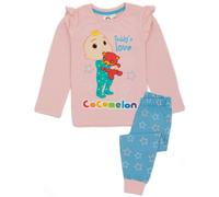 CoComelon Girls Pyjama Set | Kids Pink Loungewear T-Shirt & Pants PJ Bundle | JJ & Teddy's Love Long Sleeve Tee Long Leg Bottoms Pajama for Her | Nightwear Merchandise Gift for Children