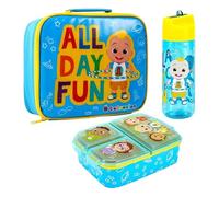 Cocomelon Kids Lunch Box Set - School & Travel Snack Boxes Set of 3 | Insulated Lunch Bag, Lunch Box with Compartments & 580ml Water Bottle, Lunch Bag & Box Gift Set for Boys & Girls | BPA Free