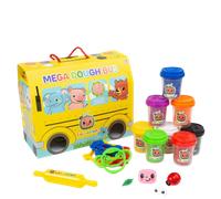 CoComelon Mega Dough Bus - 8 Assorted Pots of Kids Character Themed Art & Craft Clay Play Set