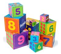 CoComelon Stacking Block Puzzle For Toddlers Aged 18 Months And Up | Puzzle Game Contains 10 Stacking Blocks With Pictures And Numbers For Children