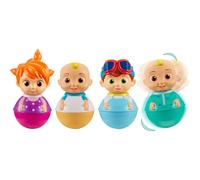 Cocomelon Weebles 4 Figure Pack JJ in blue sleeved top, JJ in pyjamas, Tom Tom and YoYo