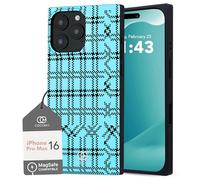 Cocomii - Rectangle Case Compatible with iPhone 16 Pro Max - Compatible with MagSafe, Contemporary Plaid, Aesthetically Sophisticated, Matte, Magnetic Phone Case for iPhone 16 Pro Max 6.9 inch, Blue