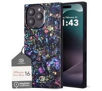 Cocomii Rectangle Case Compatible with iPhone 16 Pro Max - Compatible with MagSafe, Luxury, Slim, Glossy, Opalescent Pearl, Iridescent Glitter, Easy to Hold, Anti-Scratch, Shockproof (Abalone)