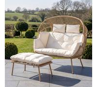 Artemis Home Cocona 2 Seat Standing Egg Chair and Stool - Cream, Cream