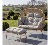 Artemis Home Cocona 2 Seat Standing Egg Chair & Stool in Light Brown Artemis Home Light Brown