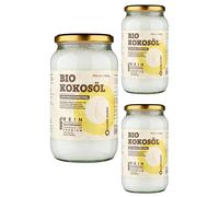 CocoNativo Organic Coconut Oil Unscented 3x1000mL - Deodorized Coconut Oil - 100% Virgin Raw Odorless Cold Pressed - Perfect for Cooking - For Skin and Hair Care
