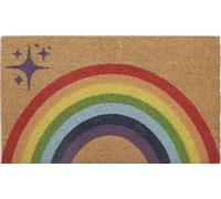 COCONIQ Coir Door Mats 43x76 cm, Non-Slip Sturdy, PVC Backed Heavy Duty, Easy to Clean, Ideal for Door Entrance, Patio, Porch, Backyard, Garages, Sparkle of Rainbows