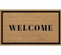 COCONIQ Coir Door Mats 43x76 cm, Non-Slip Sturdy, PVC Backed Heavy Duty, Easy to Clean, Ideal for Door Entrance, Patio, Porch, Backyard, Garages, Welcome with Border