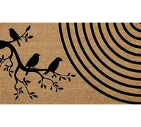 COCONIQ Coir Door Mats 43x76 cm, Non-Slip Sturdy, PVC Backed Heavy Duty, Easy to Clean, Ideal for Door Entrance, Patio, Porch, Backyard, Garages, A Happy Family of Birds