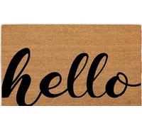 COCONIQ Coir Door Mats 43x76 cm, Non-Slip Sturdy, PVC Backed Heavy Duty, Easy to Clean, Ideal for Door Entrance, Patio, Porch, Backyard, Garages, Drop-in to say a Hello!