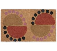 COCONIQ Coir Door Mats 43x76 cm, Non-Slip Sturdy, PVC Backed Heavy Duty, Easy to Clean, Ideal for Door Entrance, Patio, Porch, Backyard, Garages, The Geo Circles