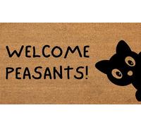 COCONIQ Coir Door Mats 43x76 cm, Non-Slip Sturdy, PVC Backed Heavy Duty, Easy to Clean, Ideal for Door Entrance, Patio, Porch, Backyard, Garages, Sneaky Welcome Peasants