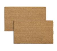 COCONIQ Coir Door Mats 43x76 cm, Pack of 2, Non-Slip Sturdy, PVC Backed, Heavy Duty, Easy to Clean, Ideal for Door Entrance, Patio, Porch, Backyard, Garages, Plain Mat